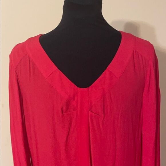 Red BCBG Levin long sleeve shirtdress XS Christmas party holiday party - Picture 8 of 11